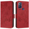 Étui à rabat pour smartphone Compatible avec Motorola Moto G Pure 2021/G Play 2023, étui portefeuille fin en cuir PU à rabat, étui de protection résistant aux chocs avec porte-cartes + dragonne(Rosso)