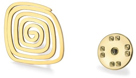 Dreamtimes Geometrische Spirale Brosche Pin Moderne Edelstahl-Schmuck für Frauen Männer Spirale Swir Brosche Einzigartige Unisex Pin für Revers Jacken Hüte