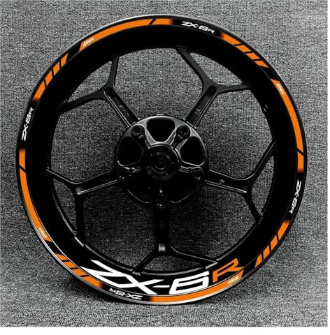 GAHQMSDG Felgenaufkleber Für Ninja ZX-6R ZX6R Motorrad Räder Stahl Felgen Film Rand Decals Aufkleber(S)