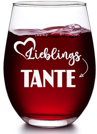 Verdaxis Weinglas Geschenk für Beste Tante, LieblingsTante Geschenk für Tante zum Geburtstag Weihnachten, Weinglas Personalisiert Geschenke