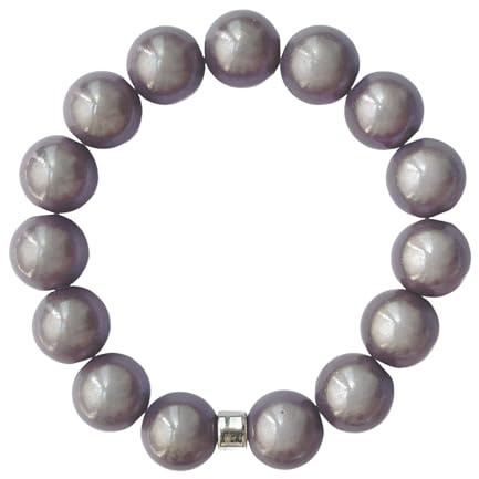 WDZDS Magic Pearls Stretch Armbänder, 14mm Acryl Zauber 3D-Effekt Magic Reflektierende Perlen Dehnbares Armband für Frauen, Party-Accessoire, Freizeitkleidung(Taupe,Ø 14 mm Perlen)
