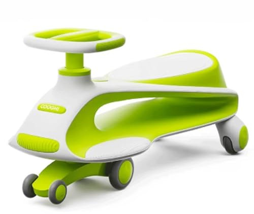Wiggle Car Kinder-Rutschauto, Schaukel, leises PU-Rad, for Kinder ab 3 Jahren, Überschlagschutz(Groen)