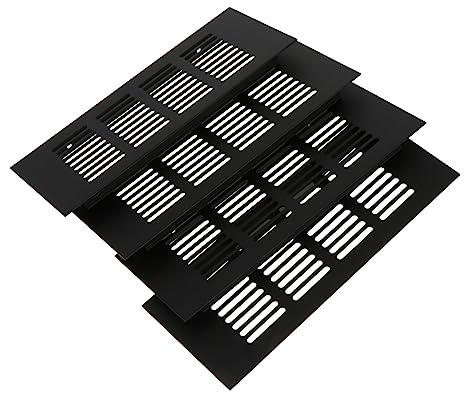 Gatuida 4 pièces Ventilation Alliage Aluminium pour Meuble Aération Encastrable Métallique pour Armoire Placard et Chaussure Lot de Fixation Facile et Design Discret
