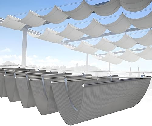 Tenda avvolgibile di ricambio per pergola, vela ombreggiante per esterni, giardini, terrazze, ponti e gazebi, 1 m x 4 m, copertura resistente alle intemperie