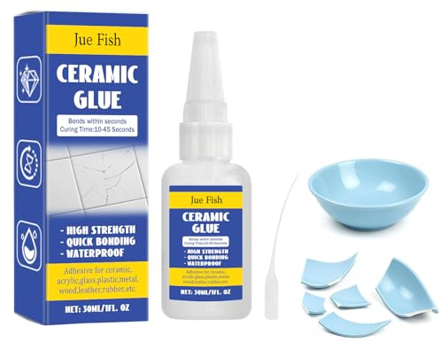 LEMONSTONE 30ml Porzellankleber, Keramikkleber mit Anti-Verstopfungskappe, Sekundenkleber für Keramik & Porzellan, Extra stark Vielseitiger Reparatur Kleber für Porzellan, Geschirr, Vasen,Kaffeetassen