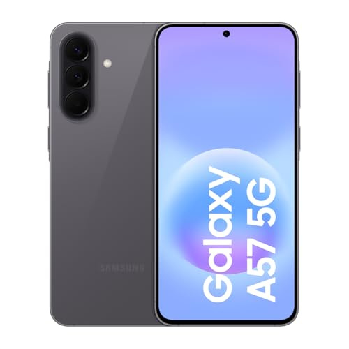 Samsung Galaxy A57 5G, Schlankes AI-Smartphone, Awesome Intelligence, 128 GB Speicherplatz, 50 MP Weitwinkel-Kamera, Bis zu 2 Tage Akkulaufzeit, IP68 e Gray, 2,5 Jahre Herstellergarantie