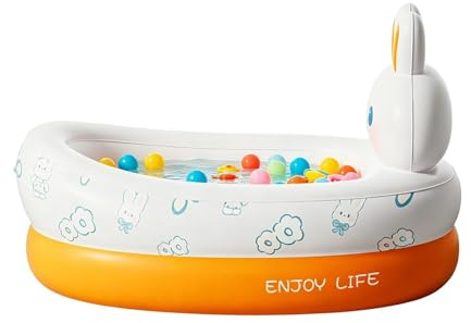 Piscina Infantil | Inflable Plegable Con Dinosaurio Y Conejo - Piscina De Verano Para Niños Y Parque De Bolas - Para Niños Y Niñas De 1 A 3 Años Para Baño Patio Balcón Jardín Parque Acuático Viaje Duc