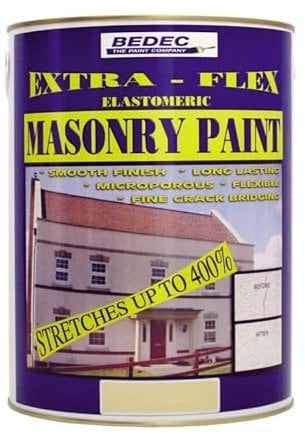 Bedec Extra-Flex Elastomeric Smooth Masonry Paint Old White 5 Litres