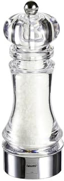 Bisetti Perugia Macina Sale, Acrilico, Trasparente/Argento, 6 x 6 x 17.5 cm