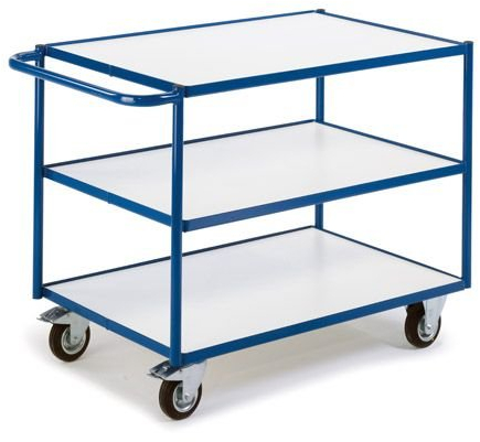 Rollcart 08-7434ESD Tischwagen mit 3 Etagen, RAL5010 enzianblau