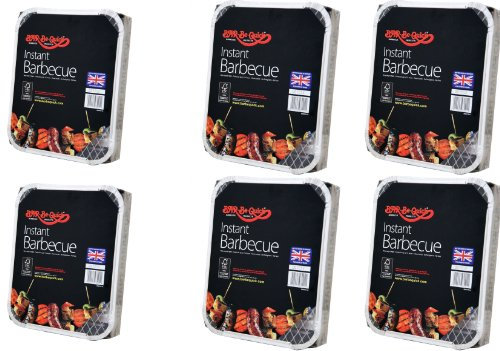 6 X Bar-Be-Quick Instant Barbecue packs- Each pack feeds 4 people-World's best brand leading disposable BBQ