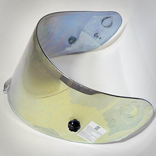 HJC HJ-20P Shield / Visor Gold,Silver,Blue,Smoke,Clear,Pinlock Ready, For R-PHA 10 PLUE helmets, Bike Racing Motorcycle Helmet Accessories - Made in Korea (Gold)