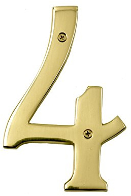 Black Country Metal Works 6 inch extra large polished brass numbers (4)