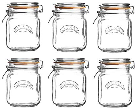 6 x Kilner 1.5lt Square Clip Top Jars