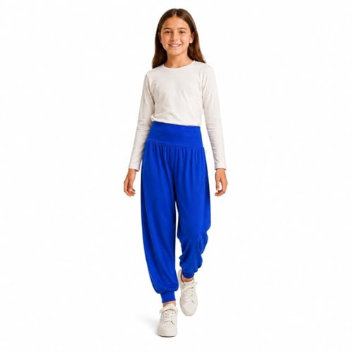 A2Z 4 Kids Girls Ali Baba Harem Trousers Plain Fashion Pants Royal