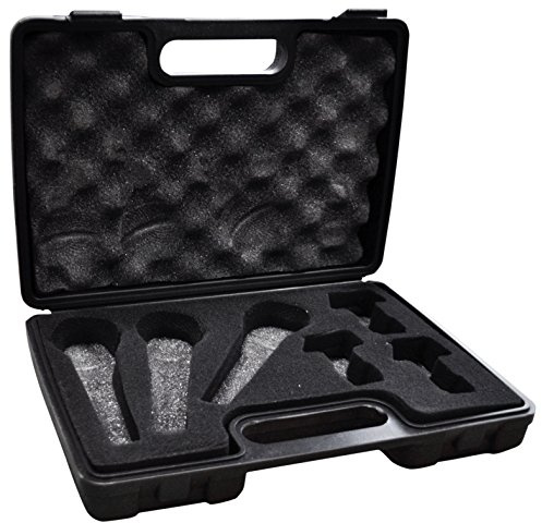 SoundLAB Protective Shockproof and Moisture Proof Case with Carry Handle to House 3 Dynamic Microphones with Holders and Leads