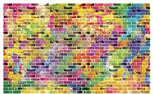 Forwall Carta Da Parati Fotografica Bambini Muro Mattone Colori Include Colla - Design Carta per Pareti Camera Ragazzo Giovani Fotomurali In Tessuto Non Tessuto TNT (416x254 cm)