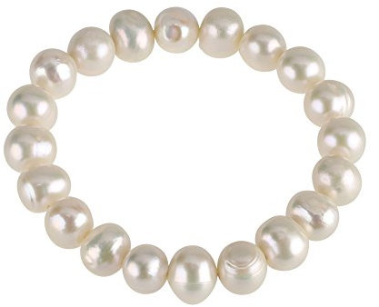 Armband Armschmuck aus Süßwasser Zucht-Perlen creme weiß, dehnbar, endlos