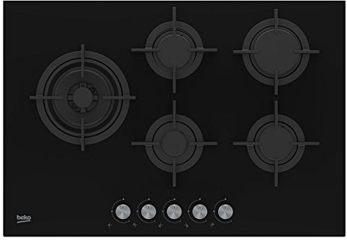 Beko Hill 75222 S Incasso piano di gas nero piano cottura – piastra (incasso, piano di gas, Vetro, Nero, in ghisa, 1000 W)
