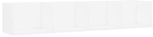 vidaXL Wall-Mounted CD Shelf-Organize & Display Your CDs and DVDs-Cozy Engineered Wood Cabinet-White