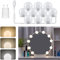 Akynite Spiegelleuchte Hollywood 10 LED Birnes mit Adapter, 3 Farbwechsel & 10 Helligkeit, Spiegellampe USB mit Schalter und Kabel, Spiegel Beleuchtung Dimmbar für Schminktisch Kosmetikspiegel