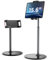 SAIJI iPad Stand, [Upgraded stable Super Height] tablet stand for Desk, 360° Rotating Metal Kindle stand holder for desk for All 4.7-12.9 Screen iPad, iPhone Samsung, Kindle (Black)