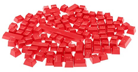 Prettyia 108 pezzi/Set ABS Colorato Traslucido Tasti di Ricambio per Tastiera Meccanica Fai da te Dopo, Allevia Lungo Tempo Chiave Ingresso. - Rosso