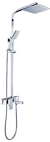Rea Colonne de Douche AVEC DoucheTTE SET NAVARO Système de Douche en Laiton Pour Salle de Bain (Chrome)