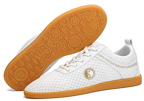 MENG Unisexe Chaussons Chaussures Confort Respirant De Toile Chinois De Tai Chi Chuan Et Kung Fu (Color : White, Size : 39)