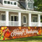 Happy Thanksgiving Banner, großes Thanksgiving Truthahn Ahornblätter Kürbis Banner für Herbst Motto Thanksgiving Party Indoor Outdoor Dekorationen (3,8 x 4,5 m)
