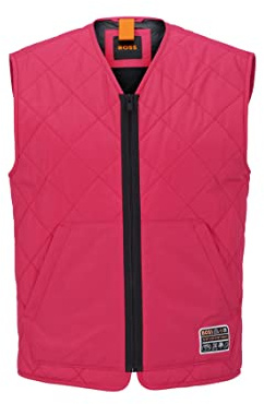 BOSS Mens Okella Slim-fit Padded Gilet with Hiking-Inspired Labelling Pink