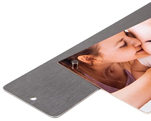 magnets4you - Metallleiste ELEMENT BIG | Farbe: Edelstahl | 70x6 cm | inklusive 12x Ø 6x3 mm Neodym-Scheibenmagnete