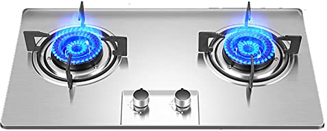 IBOWZ Plaque de Cuisson Gaz 71 cm, 2 Feux, Gaz Naturel/Propane, Sécurité CE, Allumage Automatique, Arrêt Automatique, Encastrable, Noire