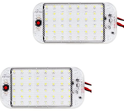 Hsthe Sea 2 Stück Autoinnenbeleuchtung 12 V - 85 V wei?e Lampe mit Schalter passend für PKW Wohnmobil Transporter LKW und mehr