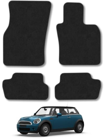 Mini Cooper (2014-2024) [3 Door] Carpet Car Mats | Grey Edge Trim Tailored Fit Floor Mats Full Coverage Protection Accessories Easy Clean Anti Slip Made in the UK