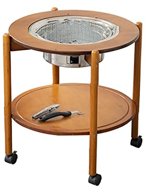 PEVSCO Tavolo Barbecue Tavolo da Barbecue for Balcone Mobile da Interno Tavolo da Barbecue for griglia a Carbone for Esterni tè nel Camino Set Completo for la casa per Barbecue all'aperto