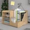 PUNCIA 4 Tiers Office Wood Desk Organizer Letter Tray A4 Paper Sorter Magazine File Holder with Vertical Horizontal Stationery Supplies Storage Box Desktop Binder Folder Mail Document Rack