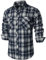 PARKLEES Chemise décontractée pour homme - Coupe droite - Boutonnée - Carreaux - En flanelle - Avec poches, bleu marine, XXL