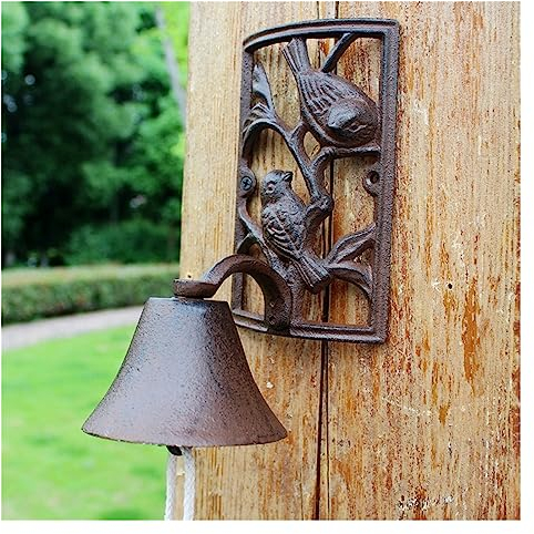 AVLUZ Wandglocke, Abendessenglocke, Retro-Türklingel for Aufhängen an der Wand, Glocke aus Gusseisen, manuell schüttelnde Türklingel for Kirchen-, Garten-, Haus- und Schulglocke