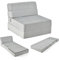 COSTWAY 3 in 1 klappbares Schlafsofa, Klappmatratze, Schaumstoff extra dick (15cm), Sofabett, Bodenmatratze, Faltmatratze, Gästematratze mit abnehmbarem & waschbarem Bezug, 190 x 71 x 15 cm (Grau)