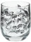 Glas mit Instrumenten und musikalischen Motiven, schwarzer Druck (Notenlinie), 200 ml
