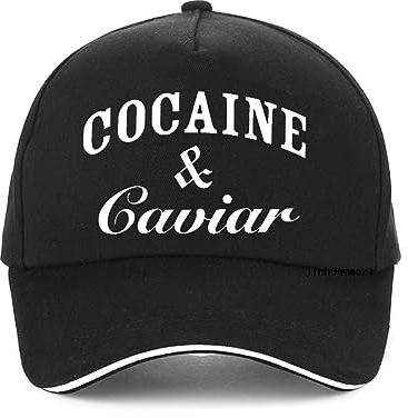 Unisex Baseball Cap Cocaines Caviar Baseball Cap für Männer und Frauen Baumwollkappe mit Rückenverschluss einfarbig Hip Hop Stil