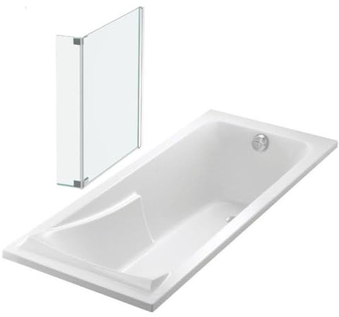 Lot baignoire droite 160 X 70 JACOB DELAFON Corvette + pare-bain 2 volets chromé
