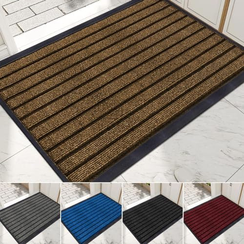 Milosc New Stripe Design Washable Non Slip Door mat Barrier Mats For Indoor & Outdoor Home Hallway Commercial Mat Entrance Mats Rubber Mats Large Kitchen Mats Small Entrance Mat