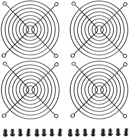 Nivithi Lüftergitter 120mm Schutzschutz Schwarz mit Schrauben, Lüfterabdeckung für Lüftergitter 4 Stück