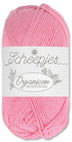 Frida's Wollhaus Scheepjes 50 g Organicon 100% Baumwolle Stricken Häkeln Wolle Garn Amigurumi 70 Farben (207 | Apple Blossom)