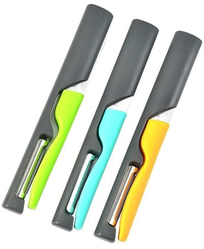 Halsgroves Fruit and Vegetable Peeler Fruit and Vegetable Cutter (Orange)