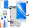 HLYGZX Display for iPhone 7 LCD Screen Replacement FHD Touchscreen Digitizer Frame Assembly with Earphones, Front Camera, Proximity Sensor, Waterproof Adhesive, Repair Kits (White)