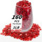 1 LB Red Flat Glass Beads, 160-180PCS Small Glass Marbles, Mini Flat Round Pebbles for Vase Filler and Floral, Fish Tank Rocks Decorative Gemstones for Home and Aquarium Décor