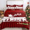 WZXGHE Weihnachtsbettwäschee,Weihnachtsmann Und Elch Bettbezug Set,Weiche Gemütlich Mikrofaser Bettwäsche Weihnachts Set,Weihnachten Geschenk Für Kinder Teenager (Frohe Weihnachten, 135x200cm)